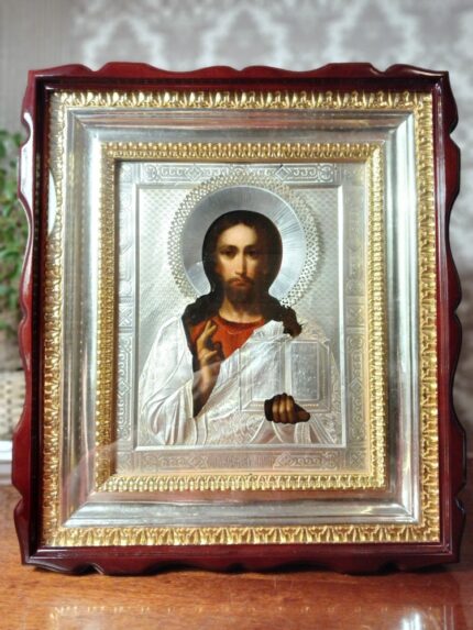 ікона Спаситель 35х40 срібна риза