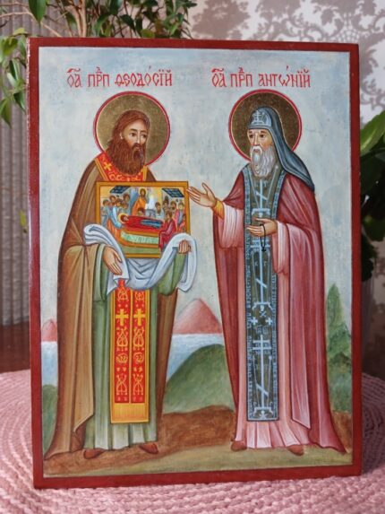 ікона святий Антоній і Феодосій 15х20