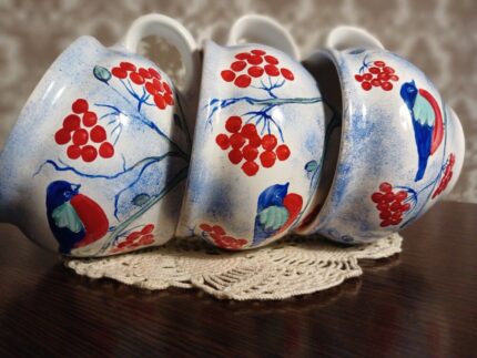 Три керамічні чашки по 250 мл ручної роботи